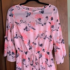 Eliza J Floral Bell Sleeve Chiffon Dress